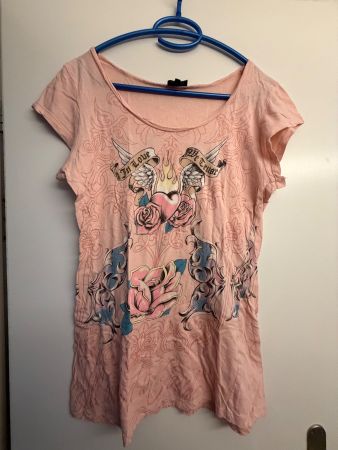 T-Shirt Faith Connexion rosa Grösse S getragen