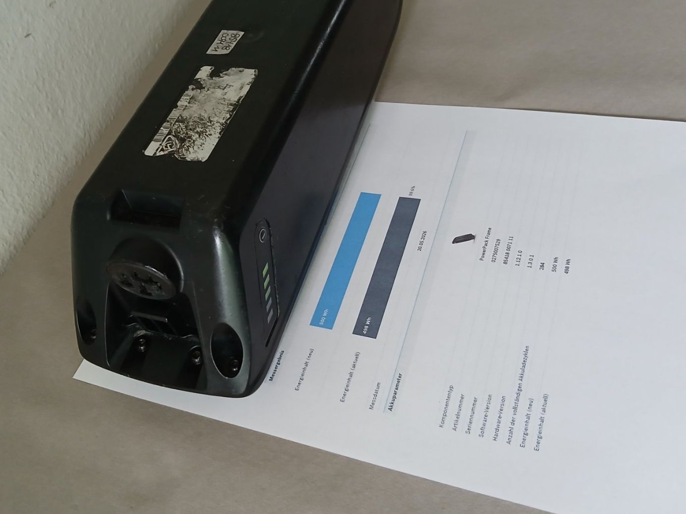 Bosch Akkus: Powerpack 500 Akku - 498Wh 99.6% mit Bosch Messbericht – Gebraucht aus Winterthur von .-thx-. 4