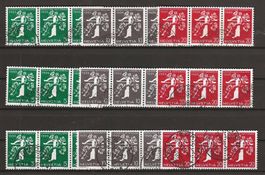 1939 :Serie Nr. Z25a - Z27c, Landi Dreierstreifen, KP 330.--