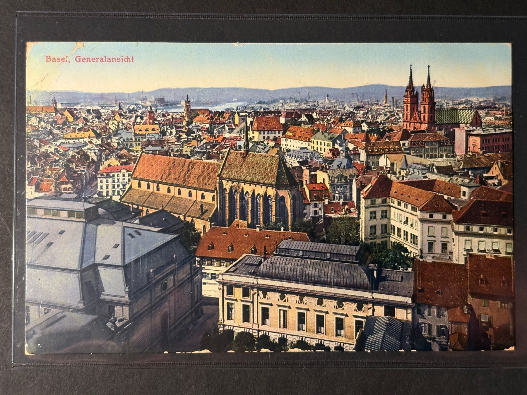 Ansichtskarten: AK 1924 von Basel - Generalansicht, versendet n. Bremgarten – Gebraucht aus Basel von Chloro