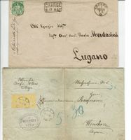 SITZ HELVETIA <626> 2 GROSSBRIEFE >WINIKON+LUGANO