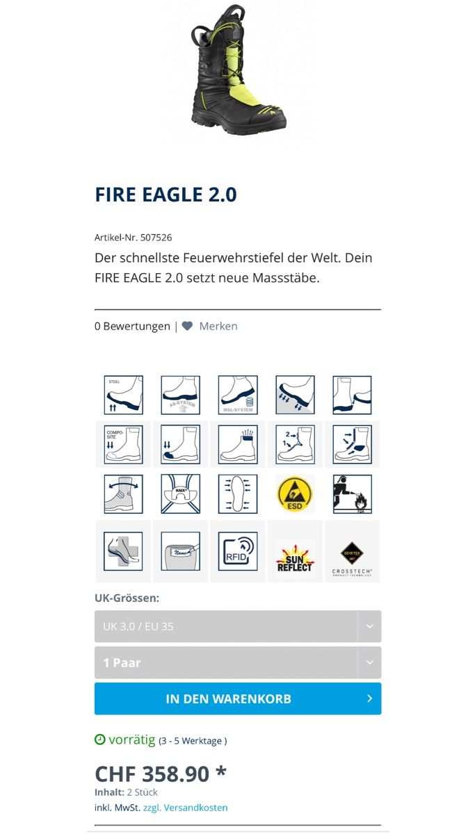 Haix Scarpe da uomo: Haix Fire Eagle Gr. 45 - Neuwertig Top! – Nuovo (secondo la descrizione) da Schwende venduto da weesli 7
