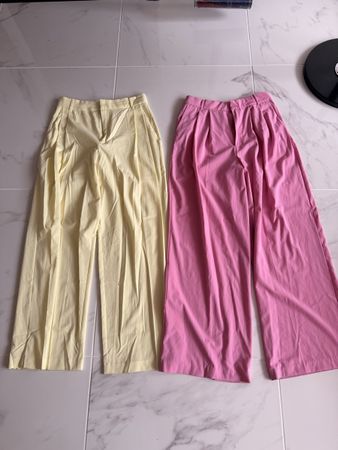 Zara weite Stoffhose 2 Paar Pastellfarben, Gr.S