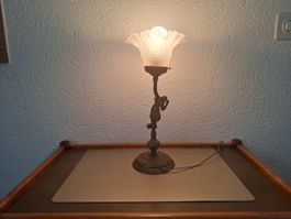 Magnifique Lampe à Poser style Napoléon III–Déesse en Bronze