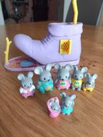 VINTAGE TAKARA FURRY MÄUSE FAMILY ALLE 7 MÄUSE & HAUS