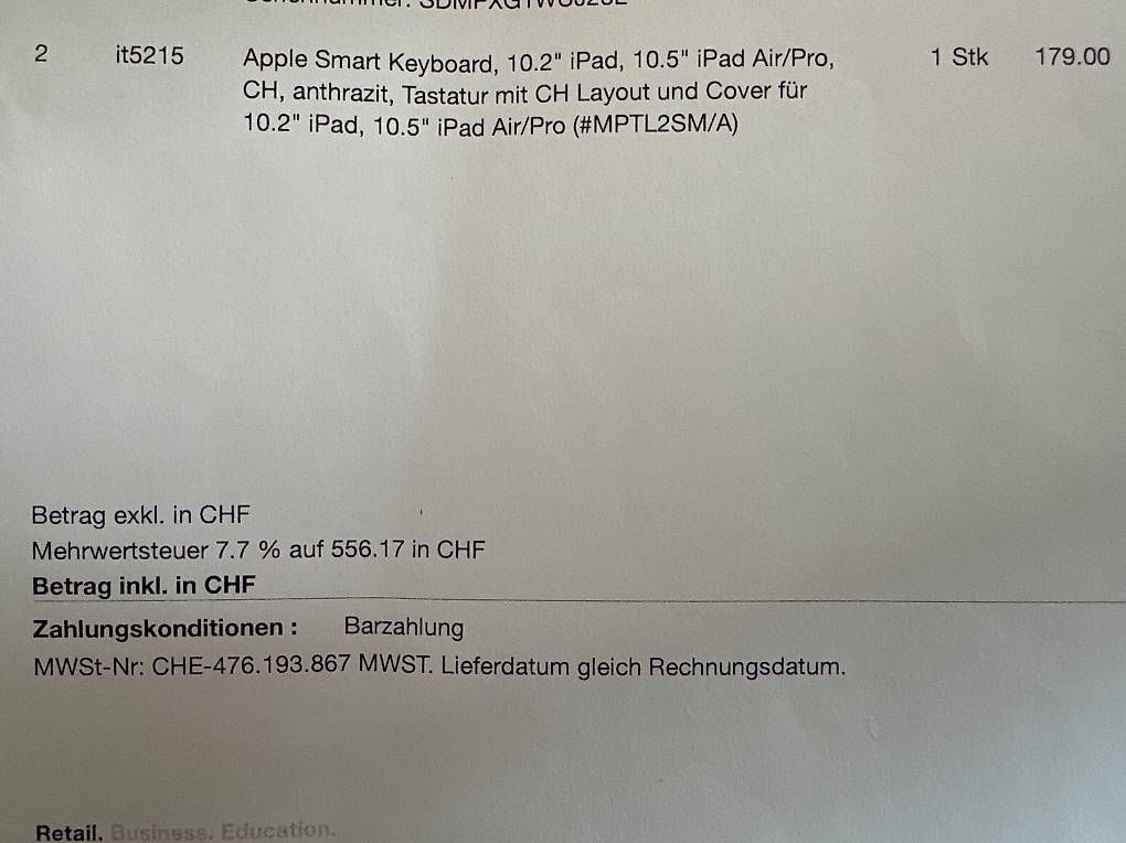 Apple Tastaturen: Apple Smart Keyboard – Gebraucht aus Wiedlisbach von ricicarado 3