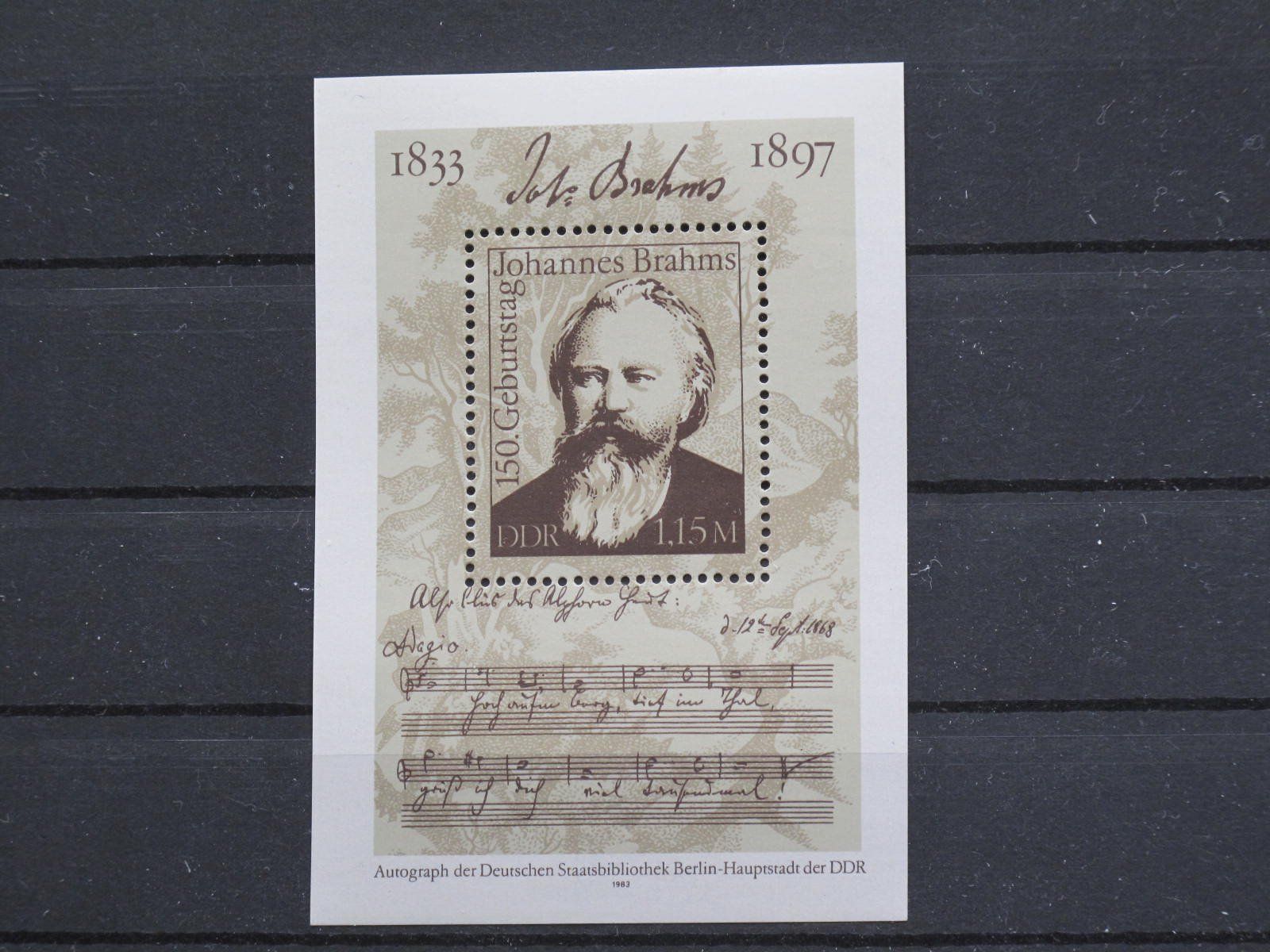 Tutti i francobolli: DDR 1983 Geburtstag Brahms Block 69 ** – Usato da Wil SG venduto da fva01