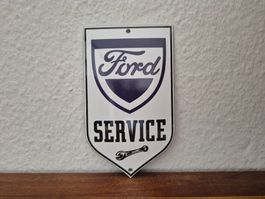 Emailschild Ford Auto Service Werkstatt Logo Emaille Schild