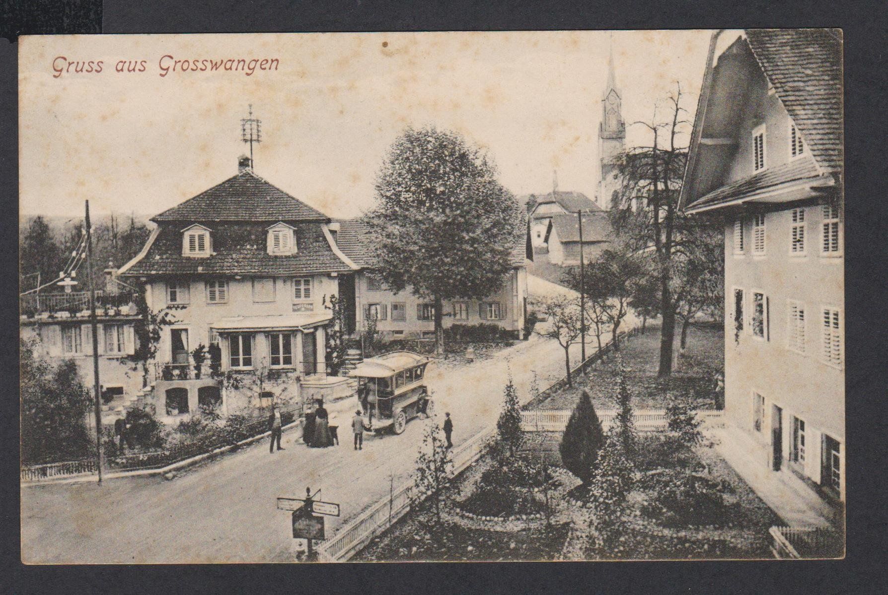 Cartes postales: Grosswangen  LU   :   alte Ansichtskarte gest. 1908 – D'occasion à Vitznau par Ropaku