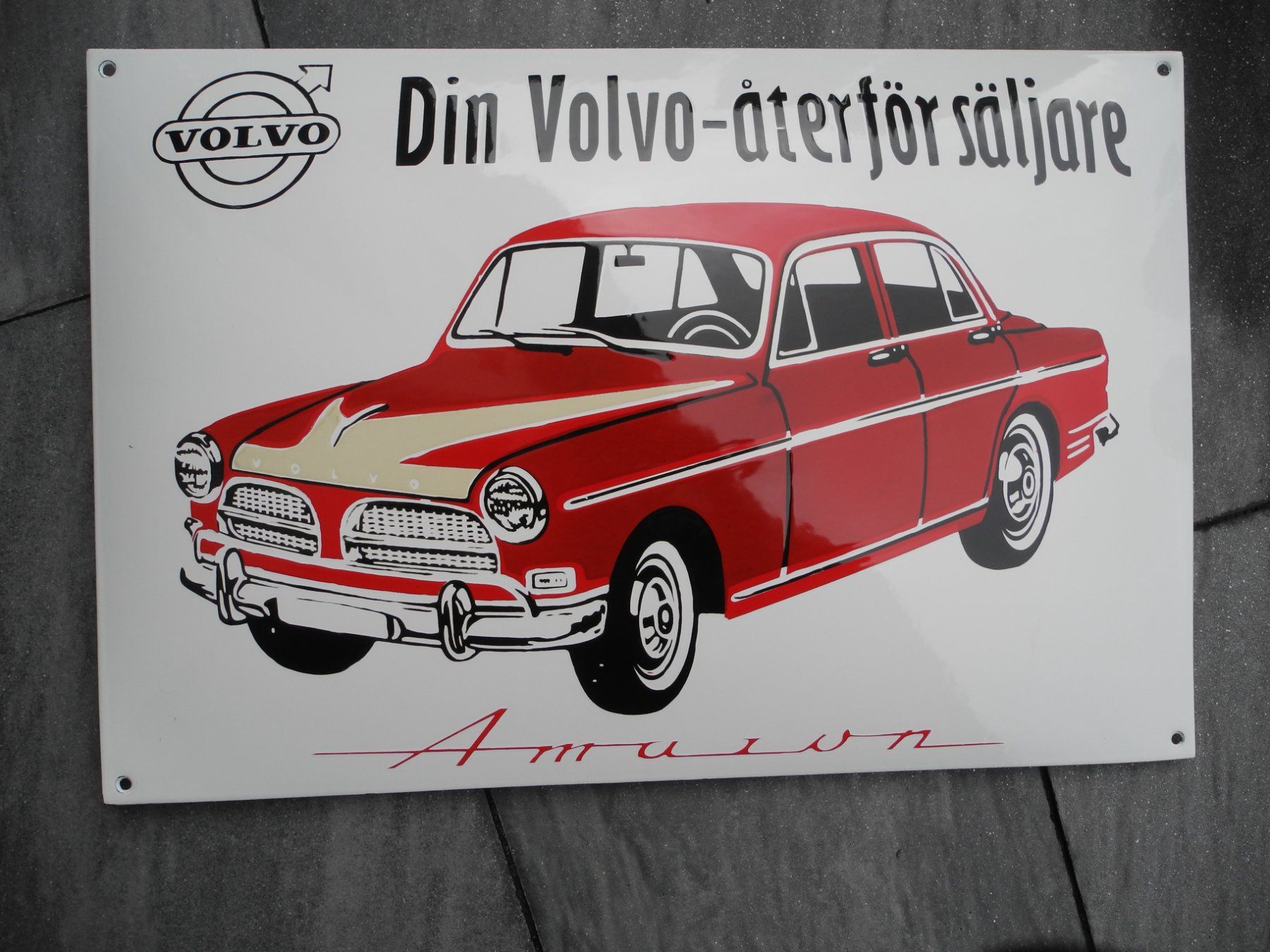 Insegne: GROSSES VOLVO AMAZON EMAILSCHILD – Nuovo (secondo la descrizione) da Reinach AG venduto da Huckleberrysix
