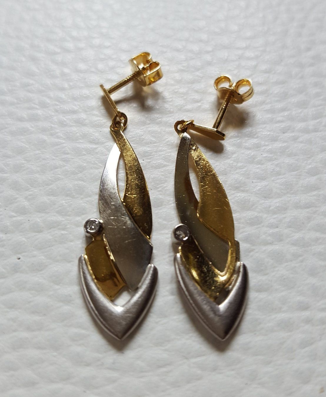 Orecchini pendenti & Orecchini a lobo: Gold 750 Massiv Brillanten Ohrstecker – Usato da Wald ZH venduto da Dasilver 4