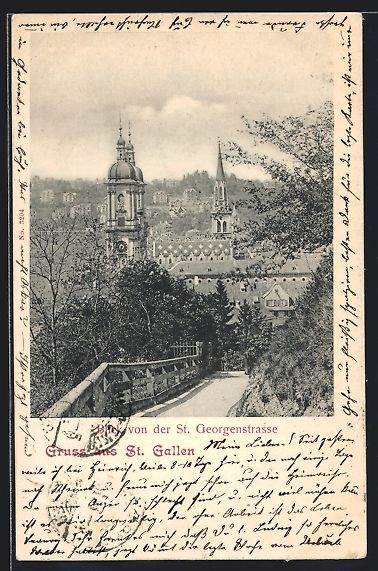 Ansichtskarten: St. Gallen, Blick von der St. Georgenstr – Gebraucht aus Berlin von bartko-reher