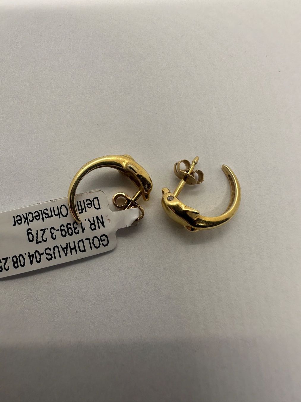 Orecchini pendenti & Orecchini a lobo: Echt 18K Gold - Delfin Diamant Ohrstecker – Usato da Luzern venduto da Luzern-Goldhaus 1