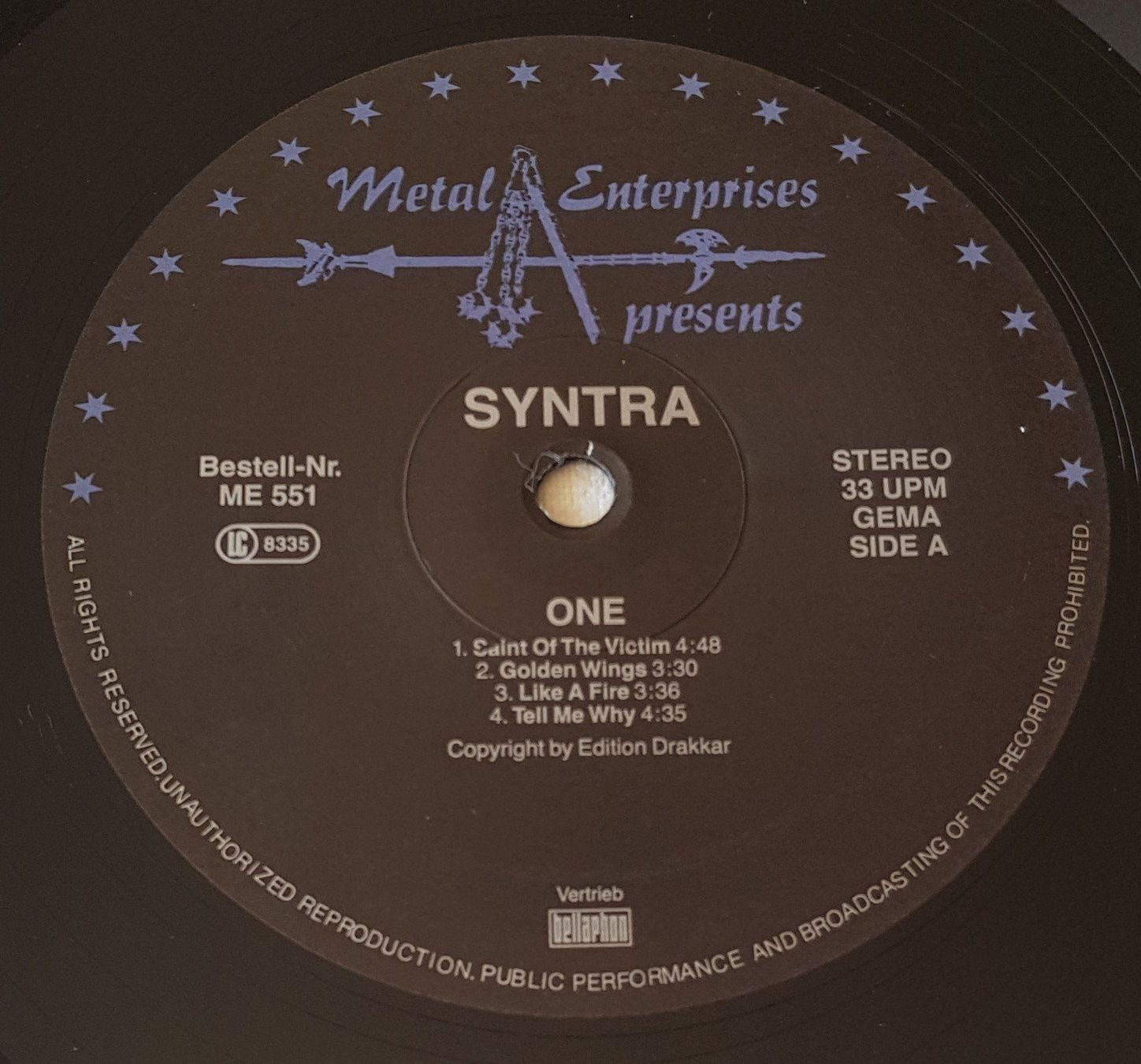 Schallplatten: Syntra - One - LP - 1990 - First Press - Metal Enterprises – Gebraucht aus Uster von Zardodel 4