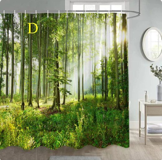 Vorhänge: Duschvorhang Wald, Blume, Baum – Neu und originalverpackt aus Amriswil von Ravinvida 3
