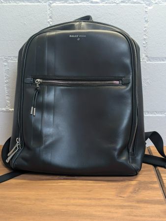 Bally DEVION Leder-Rucksack schwarz, 2 Haupt-Fächer