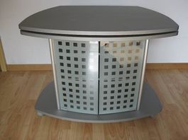 TV-Möbel Fernsehtisch drehbar mit Glas-Kästchen