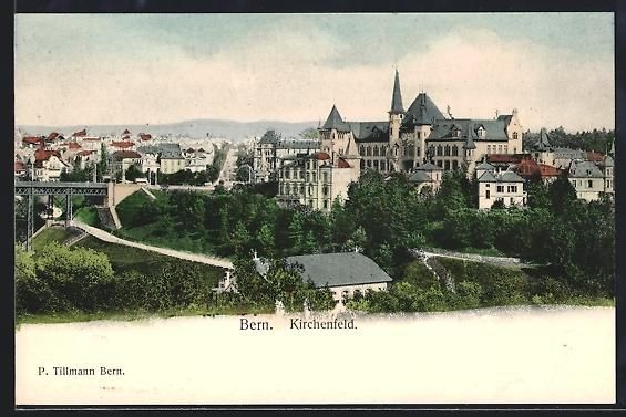 Cartoline postali: Bern, Kirchenfeld, Ortspanorama mit Turm – Usato da Berlin venduto da bartko-reher