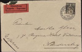 Briefumschlag mit Briefmarke Eilsendung Zürich 1931