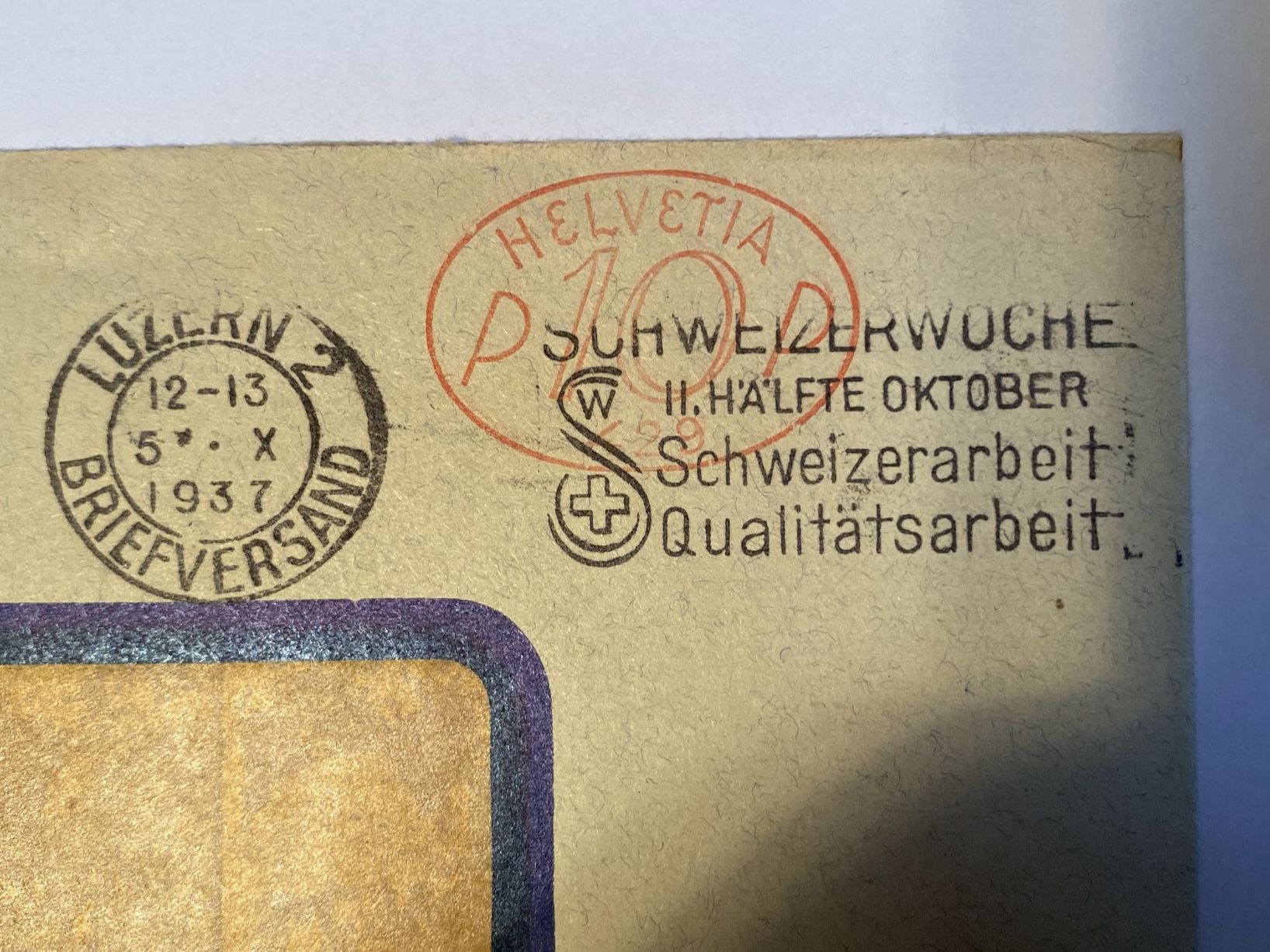 Couverts & Versandtaschen: Briefmarken / Beleg / Flaggenstempel – Gebraucht aus Zollikofen von Paul-42 1