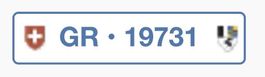 Autonummer/Kontrollschild GR 19731