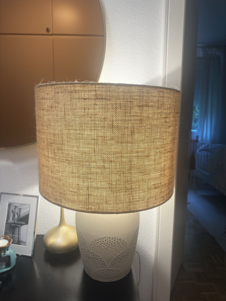 Maisons du monde Lampade: Boho Jute Lampshade Table Lamp Ceramic Base – Usato da Pully venduto da mar_sy8r