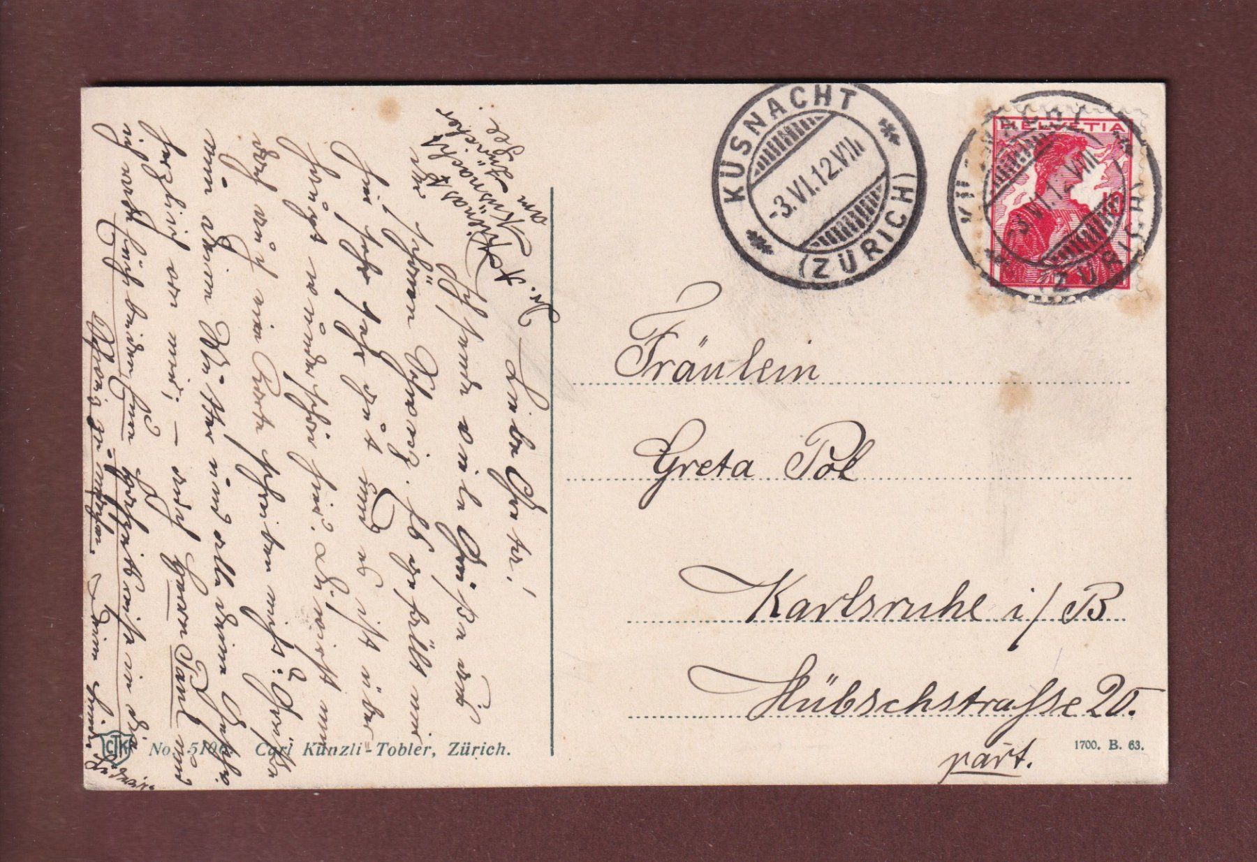 Ansichtskarten: ZÜRICH - Quaibrücke - 1912 – Gebraucht aus Pully von nicecards 1
