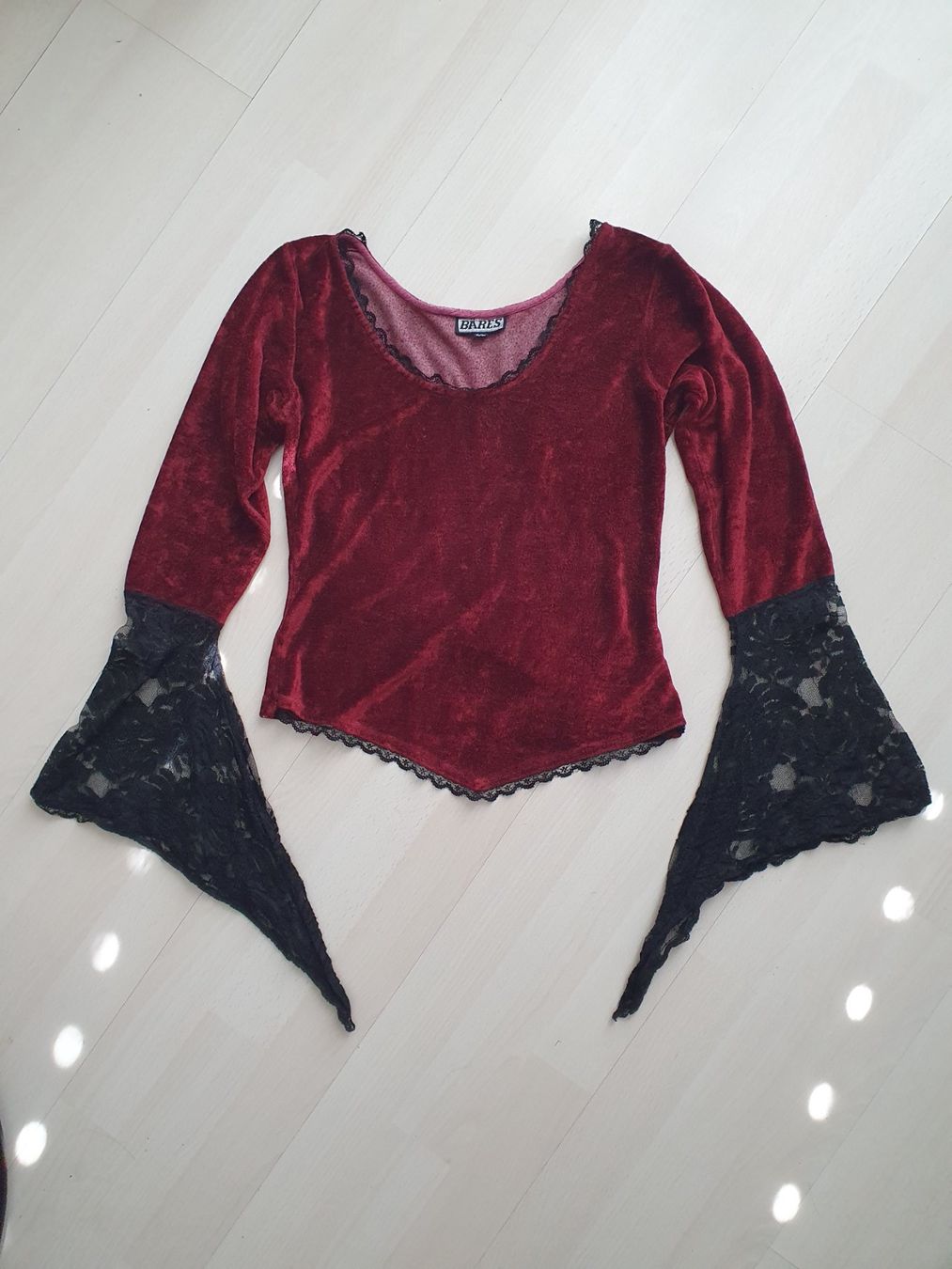 Camicette: Gothic Samtbluse Gr S "BARES" – Usato da Münsingen venduto da BlackTears-3