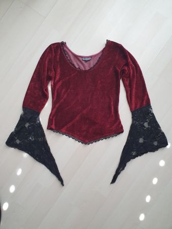 Gothic Samtbluse Gr S "BARES"