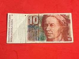 1 Alte CH Banknoten 10.- Fr. (Rot)  Nr: