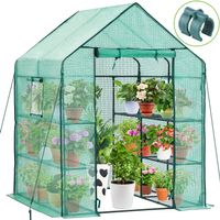 Foliengewächshaus Tomatenhaus 3 Ebenen 12 Regale begehbar