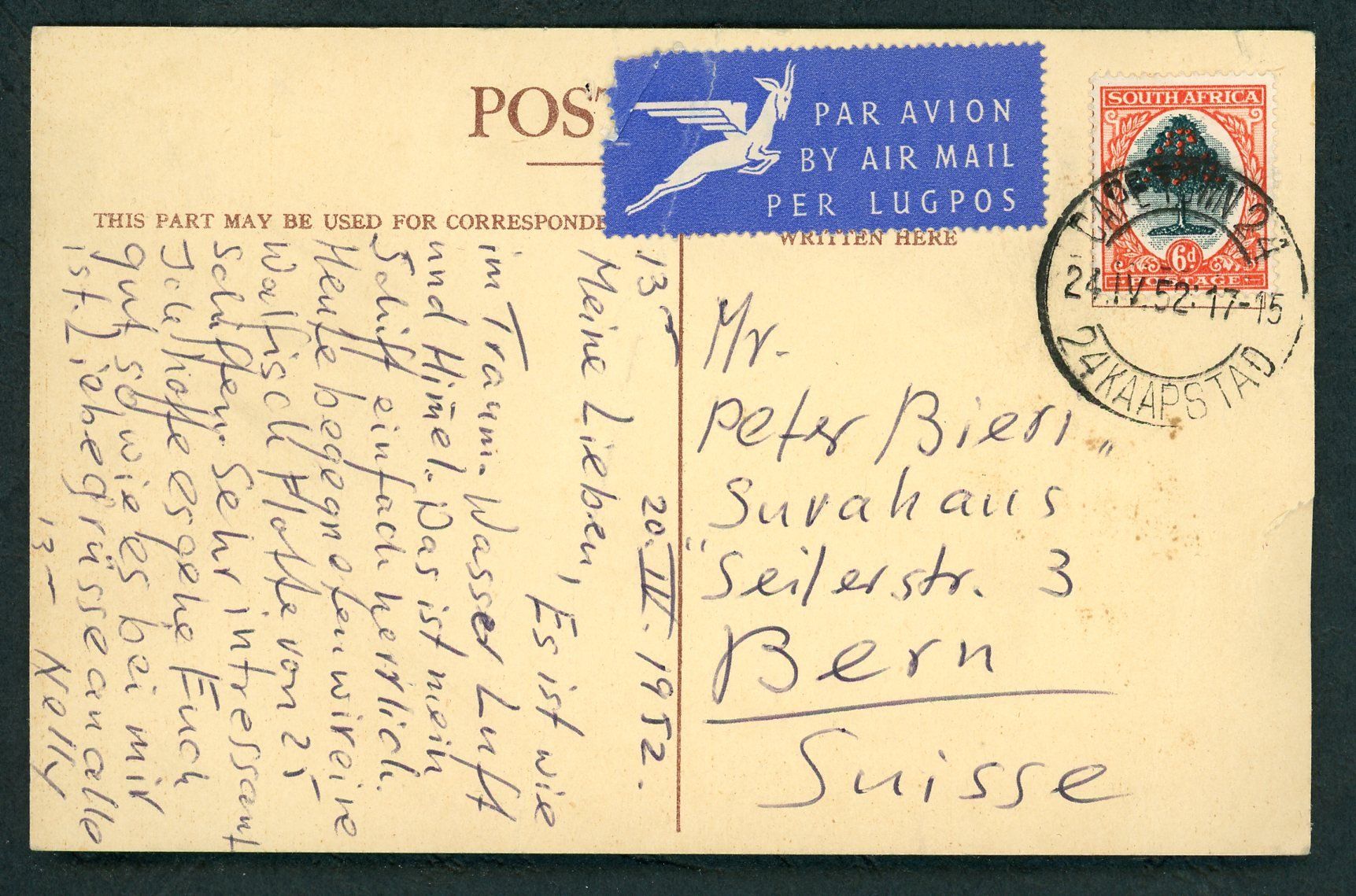 Cartes postales: Union-Castle Schiffs-Post aus 1952 – D'occasion à Opfikon par webstar30 1