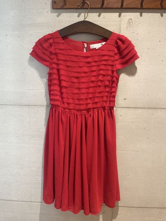Cute Girl's Red Dress, Size S,Like New!