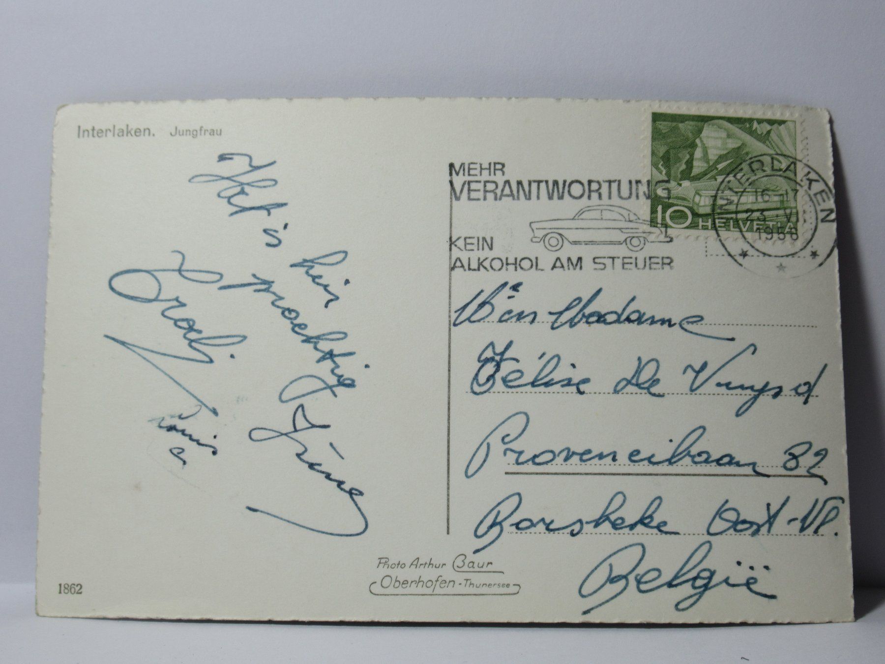 Cartoline postali: Interlaken - Jungfrau 1958 – Usato da Grenchen venduto da Bluemchen1900 1