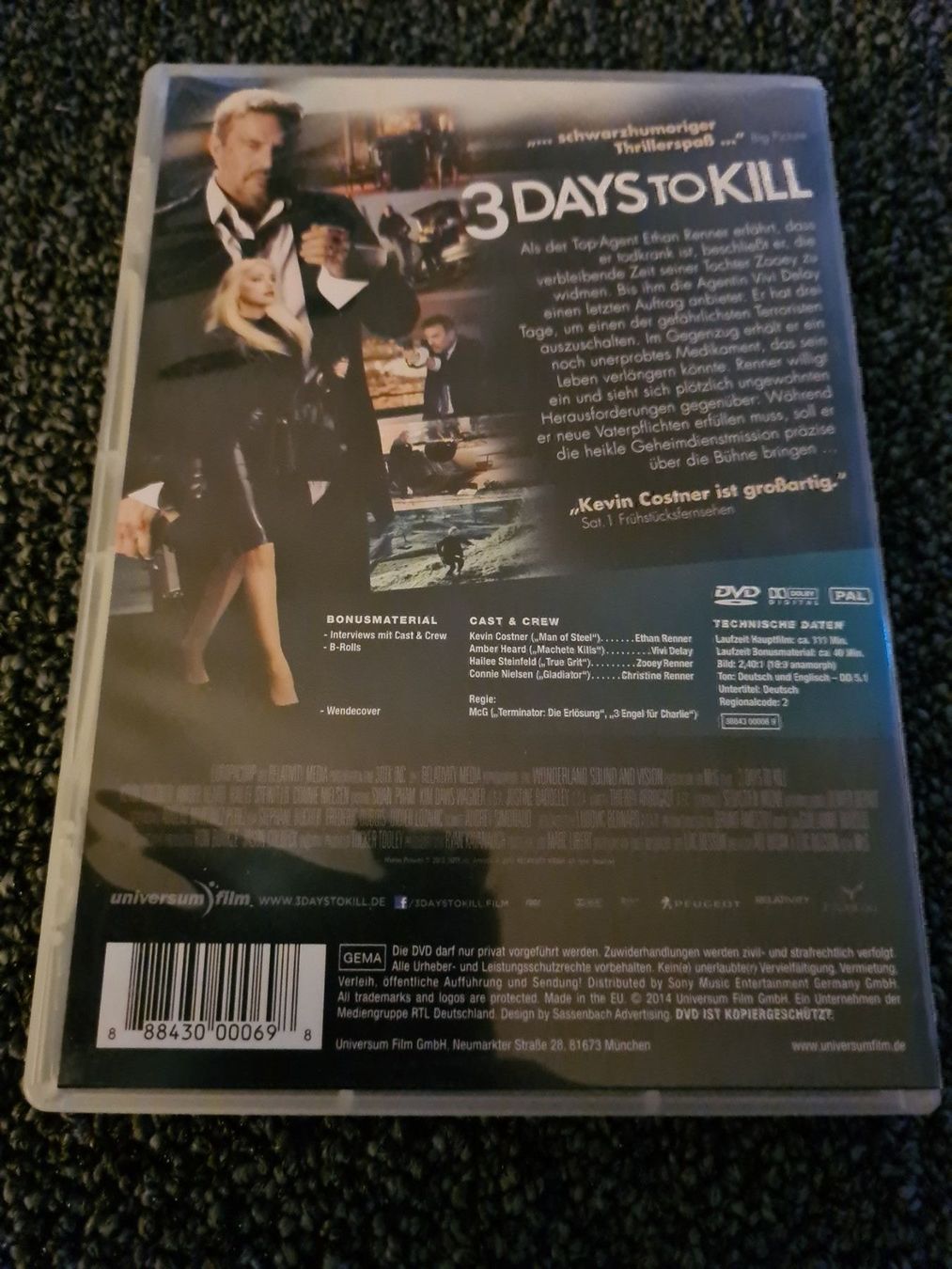 Tutti i DVDs: 3 DAYS TO KILL(7926) – Usato da Ruswil venduto da Ruck.Zuck. 1