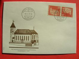 FDC Kehrdruckmarken 15 Rp. Appenzell 1973 Ersttagsbrief