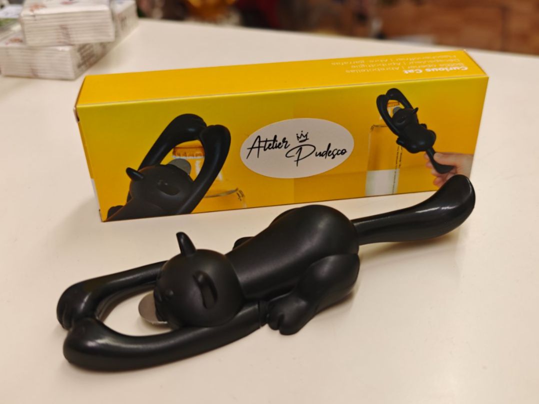 Flaschenöffner & -verschlüsse: Flaschenöffner Curious Cat Katze Schwarz, tolle Geschenkidee – Neu und originalverpackt aus Schaffhausen von AtelierPudesco 5