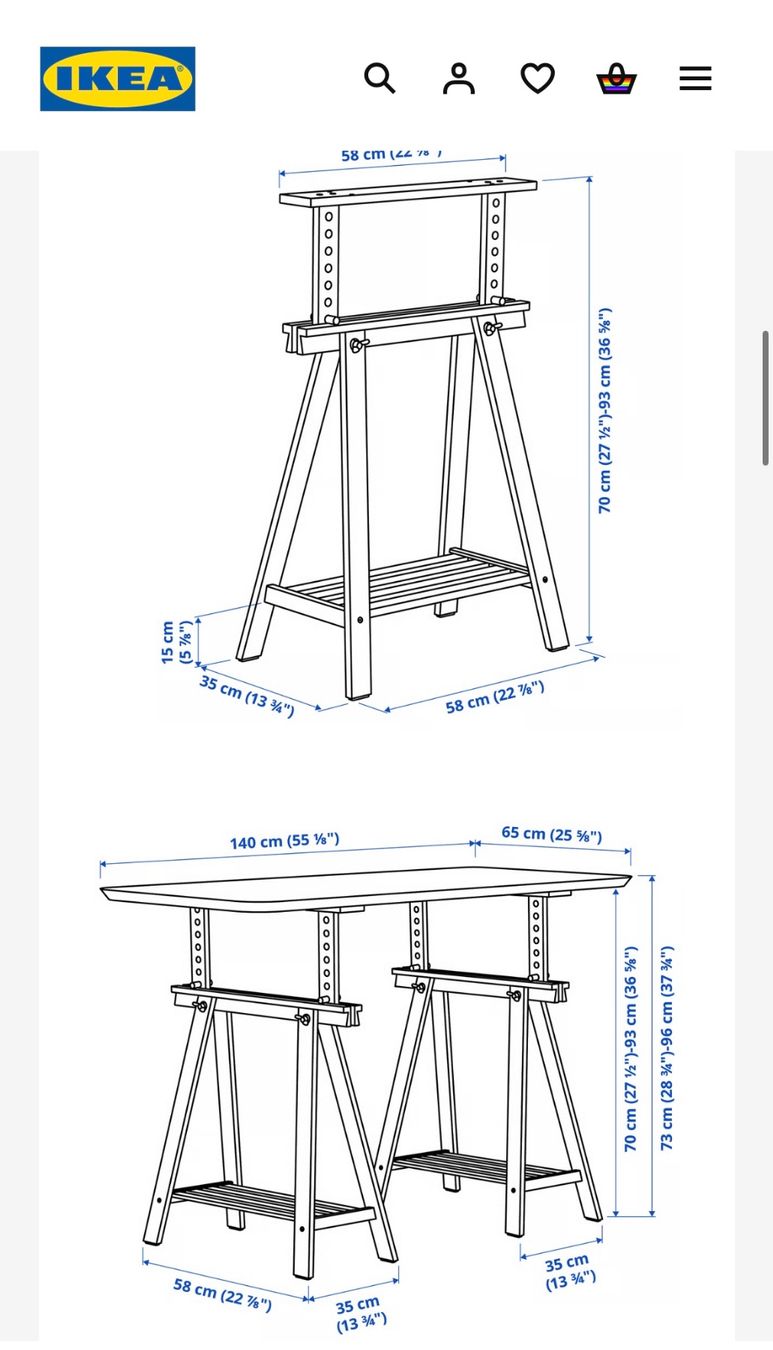 Ikea Scrivanie: IKEA LAGKAPTEN Tischplatte mit MITTBACK Gestell, Birke – Usato da Othmarsingen venduto da shi_z6zz 4