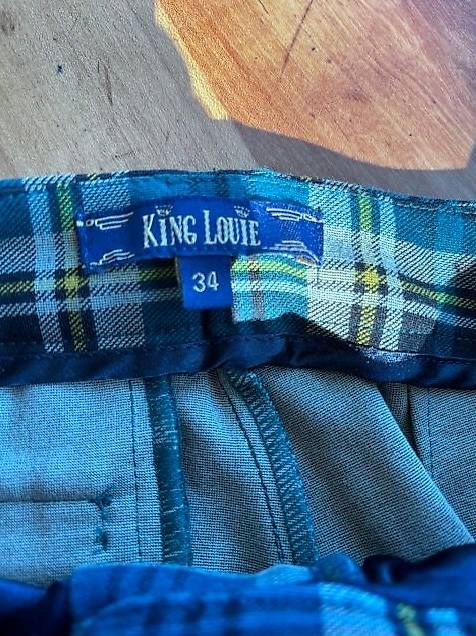 King Louie Pantaloni: King Louie Hose kariert Grösse 34 – Usato da Bern venduto da Delirious 2