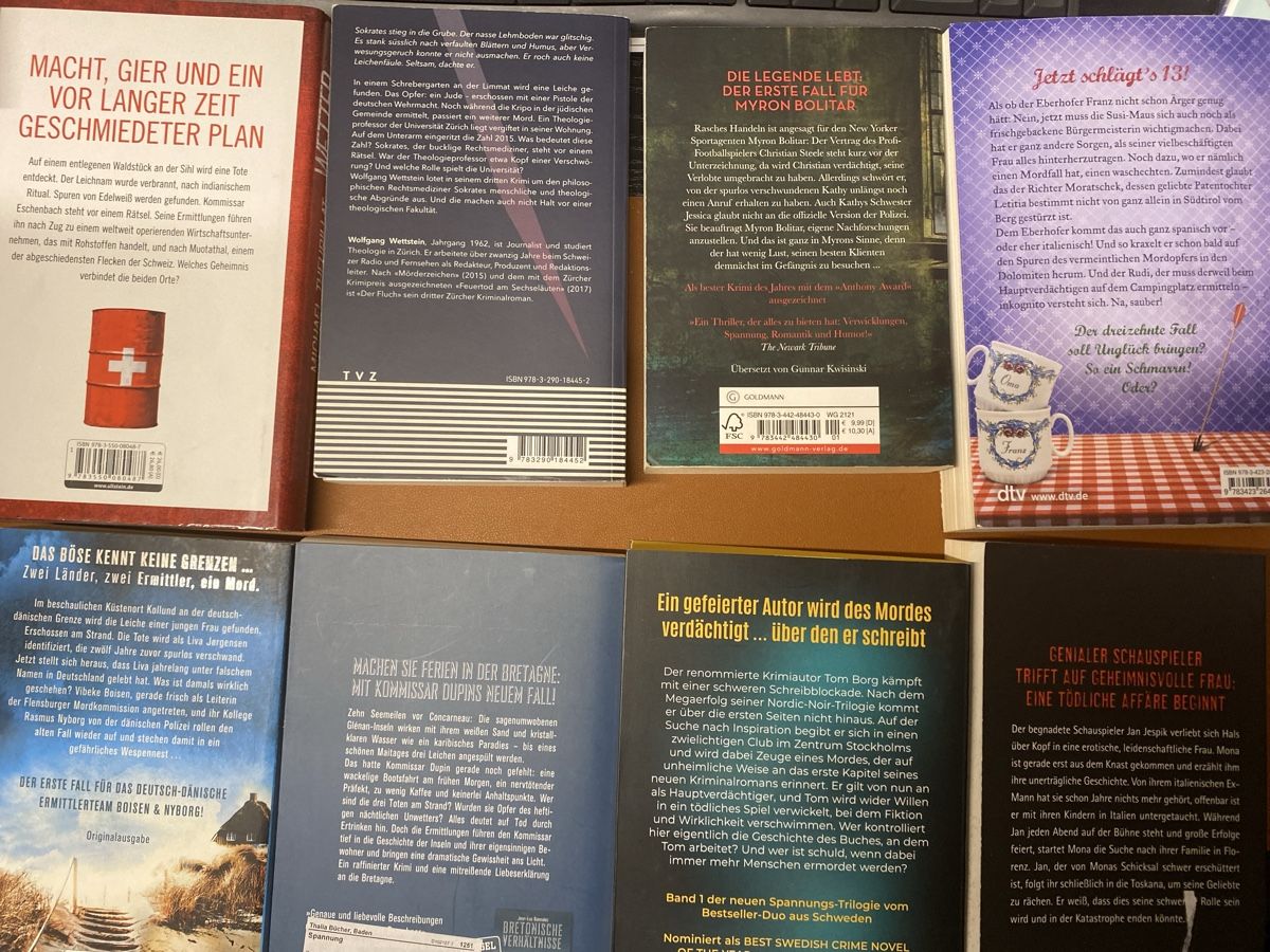 Livres: 8 spannende Krimis – D'occasion à Erlinsbach SO par Silverstorm 1