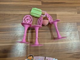 Barbie Stühle, und Feuerstelle Puppenmöbel, Rosa. K44