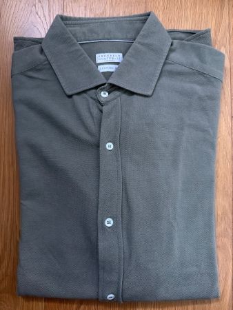 BRUNELLO CUCINELLI Herren Hemd, olivgrün Grösse XL
