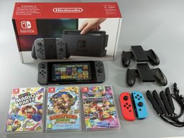 Nintendo Switch Grau + 3 Games - Top Zustand!