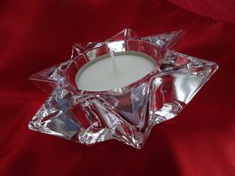 Glas Kerzenhalter Stern mit Kerze. LEONARDO