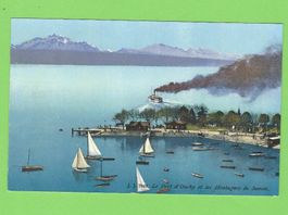Le Port d Ouchy et les Montagnes de Savoie