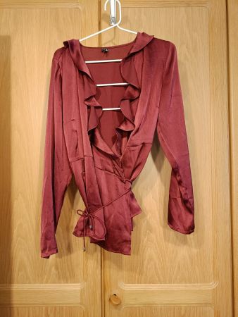 Vero Moda Wickelbluse Bordeauxrot Gr. L Top Zustand