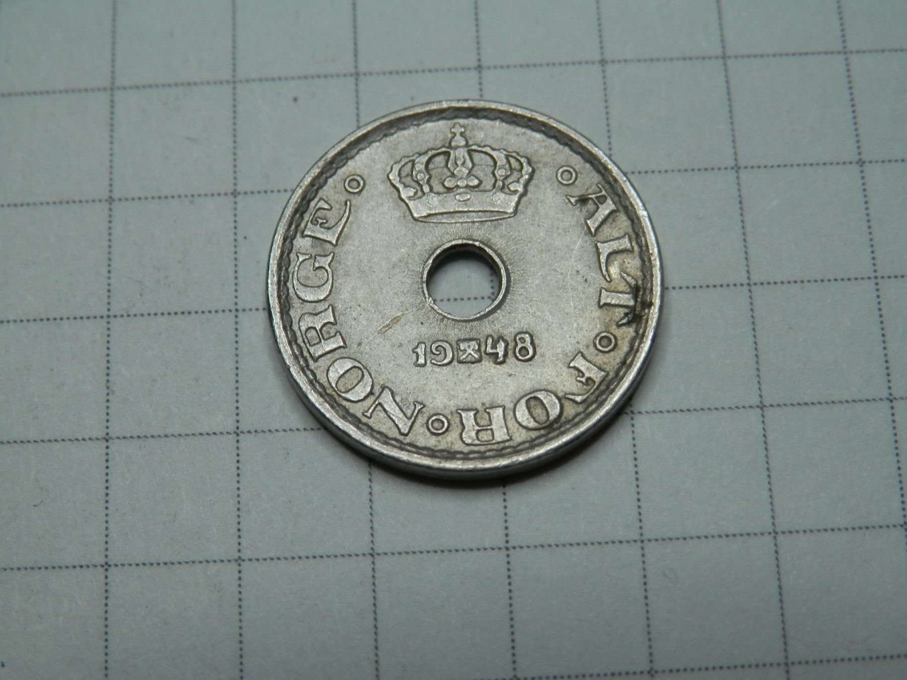 Tutti le monete: Norwegen  10 Öre, 1948 – Usato da Weiach venduto da weiach81