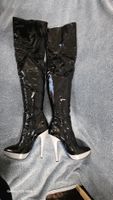 Extravagant & Sexy Overknee Lackstiefel Schwarz – Gr. 41