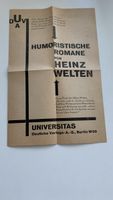 Prospectus original 1920s Heinz Welten Humoristische Romane 
