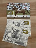 AK mit Briefmarken von Weltmeisterschaft Dressurreiten